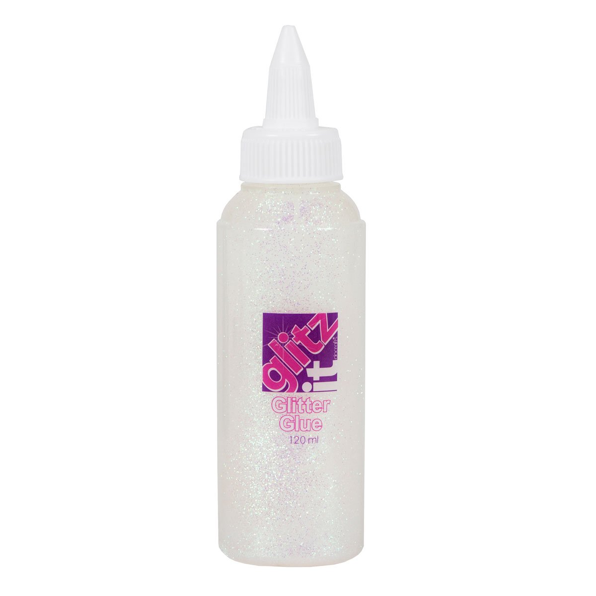 Glitz it Glitter Glue - Iridescent, 120ml, Twist Nozzle Bottle, Ideal for Kids Craft, Wedding Invitations, Card Making & Art Set