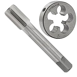 Aceteel 37/64"-28 UNF HSS Tap And Die Set, 37/64 x