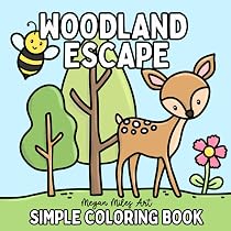 Amazon.com: Woodland Escape Coloring Book: Bold & Easy Designs for ...