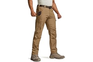 CQR Men's Ripstop Work Pants, Water Resistant Tactical Pants, Outdoor Utility Operator EDC Straight/Cargo Pants