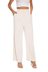 FUNYYZO Women's Wide Leg Pants High Elastic Waisted