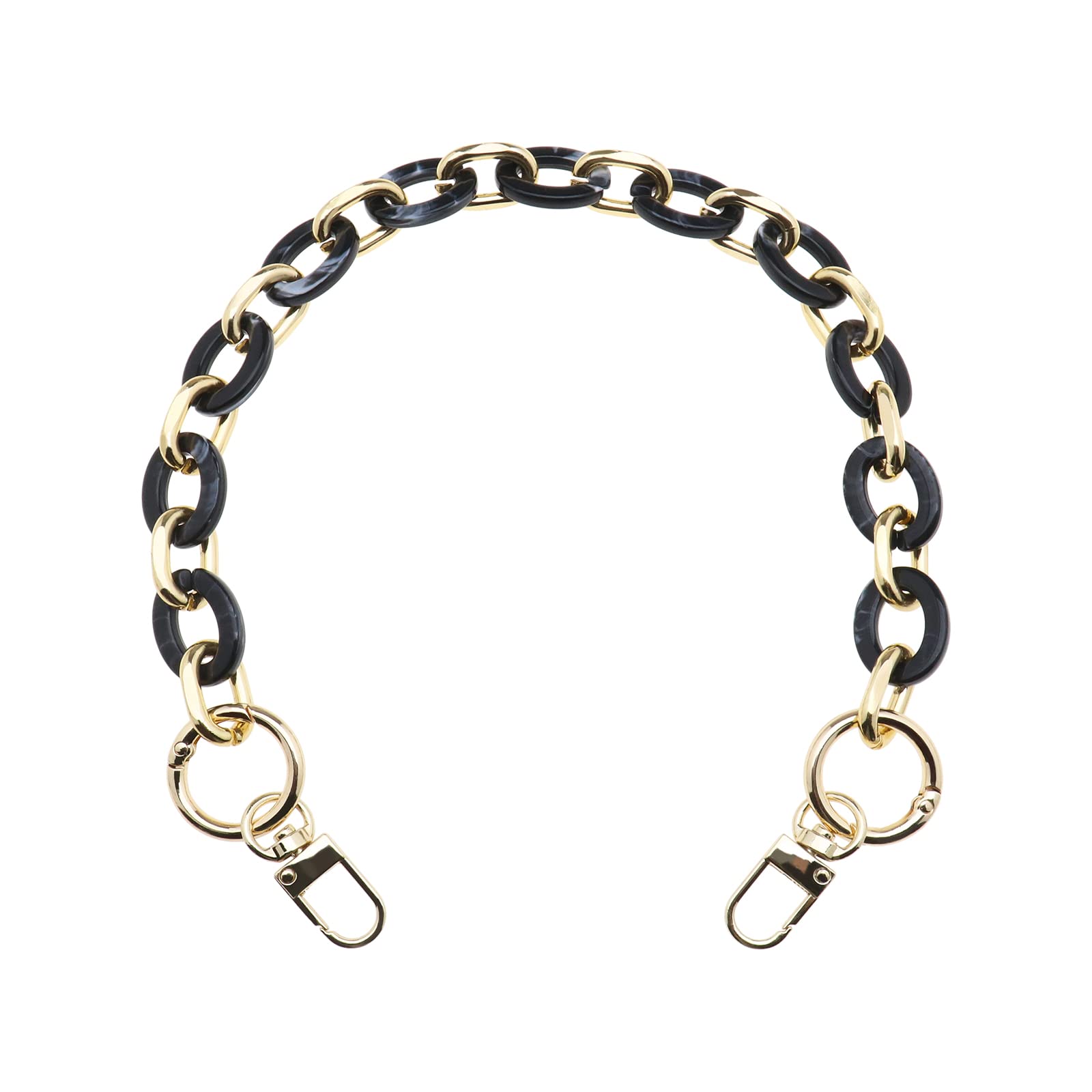 Be In Your Mind Chunky Acrylic Purse Strap Handbag Chain Handle Replacement Strap DIY Purse Bag Making Decoration Accessory 41cm Long Black