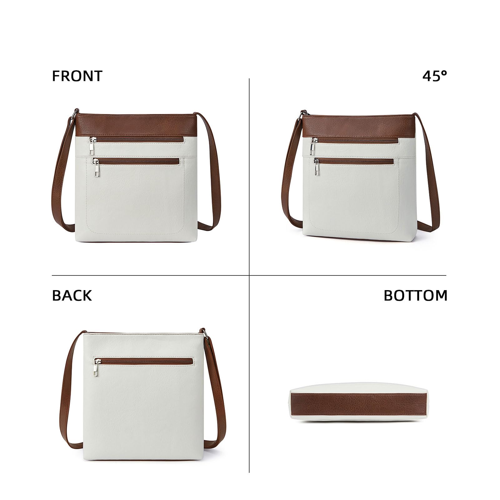 BOSTANTEN Crossbody Bags for Women Vegan Leather Purses Quilted Shoulder Handbags with Adjustable Shoulder Strap