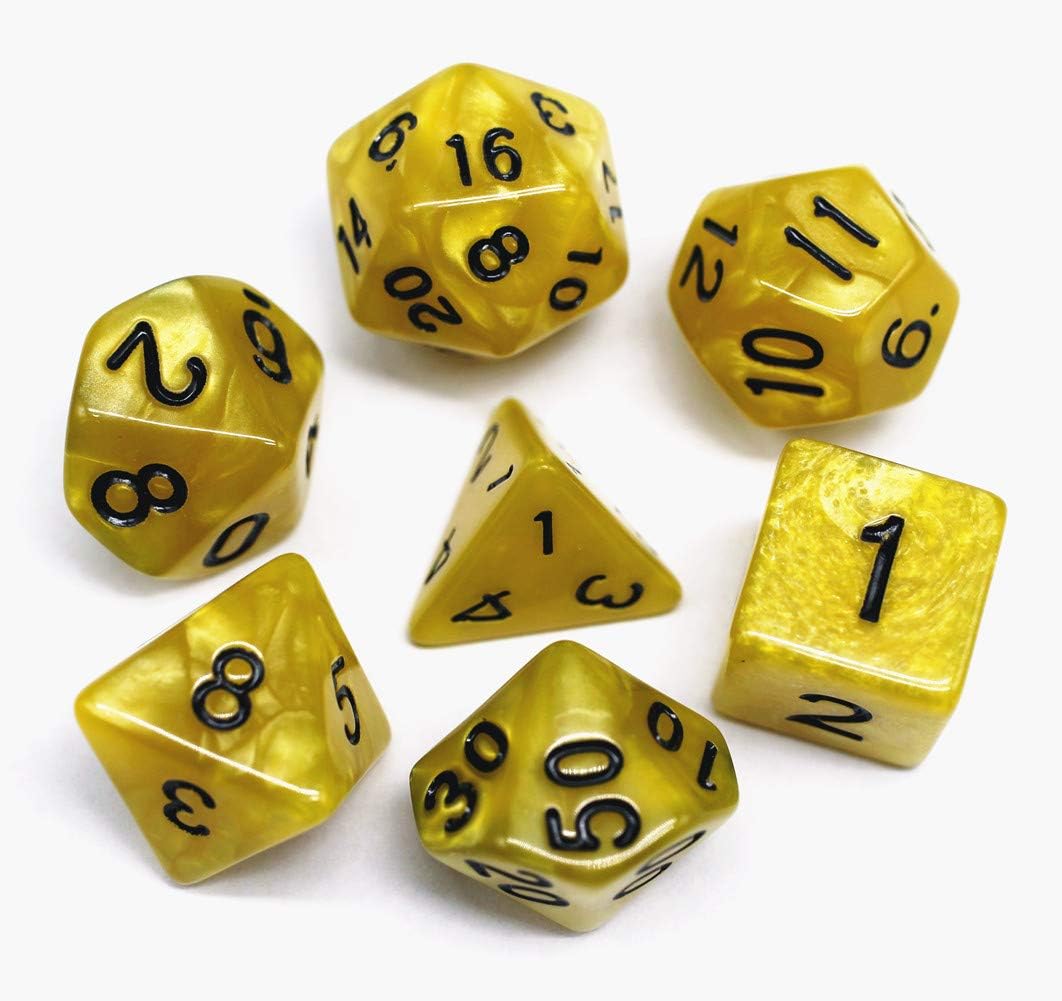 DND Dice Set RPG Polyhedral Dice Fit Dungeons and Dragons(D&D) Pathfinder (Yellow