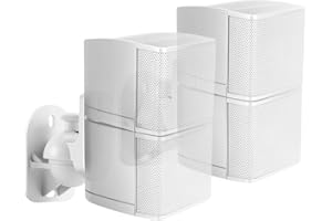 TNP Universal Satellite Speaker Wall Mount Bracket Ceiling Mount Clamp with Adjustable Swivel and Tilt Angle Rotation For Hom