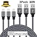 Eashion iPhone Charger, 3Pack 10FT Nylon Braided Lightning Cable Charging Cord for iPhone 7/7 Plus/6/6 Plus/6S/6s Plus/SE/5S/5/5, iPad, iPod and More (Black)