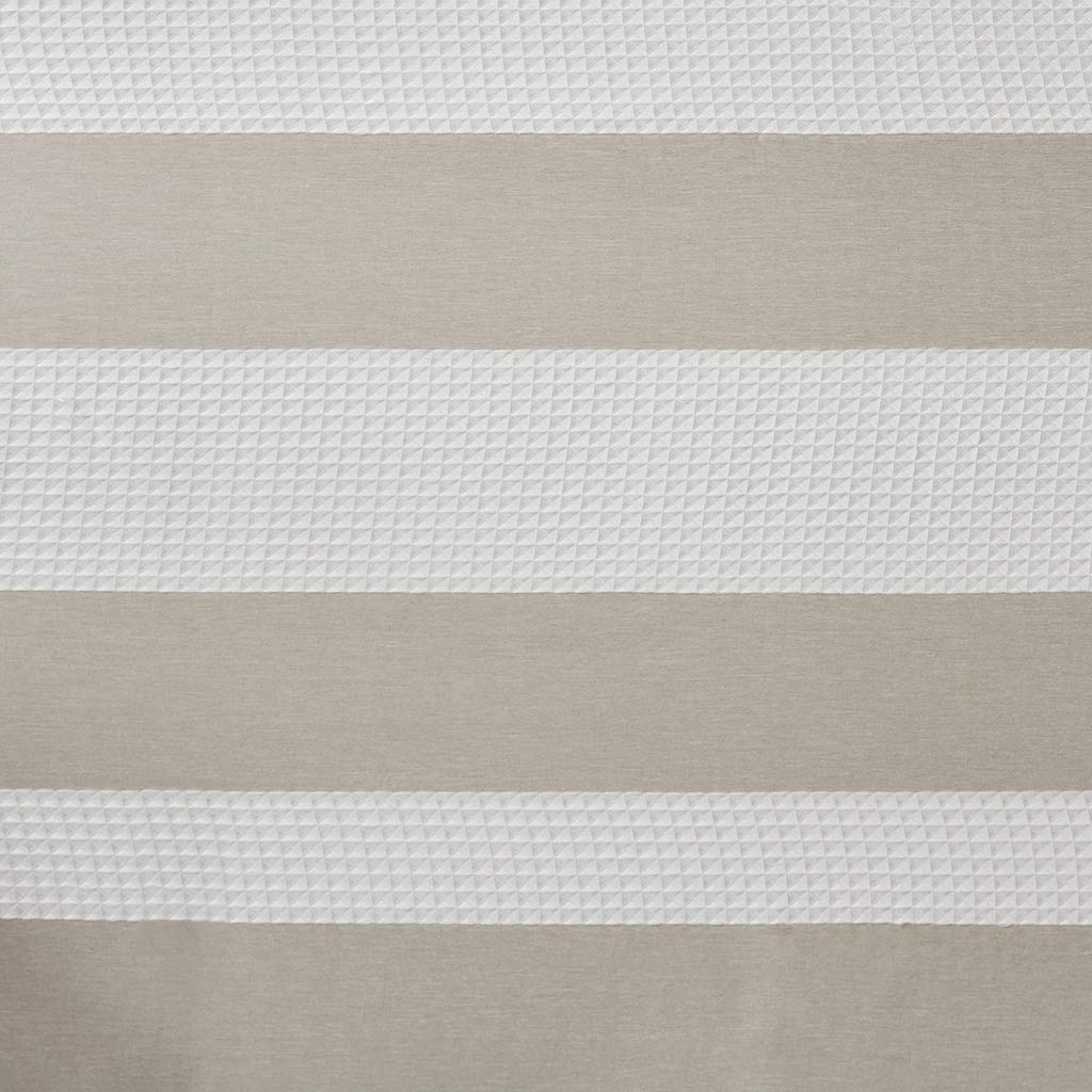 Madison Park Spa Waffle Weave Striped Fabric Shower Curtain
