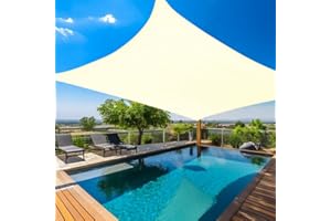 Amagenix Shade Sail - Custom Size Cream Shade Sail Canopy, Curved Outdoor Patio Awning 10'X20', Breathable Fabric with 95% UV Block for Garden Backyard