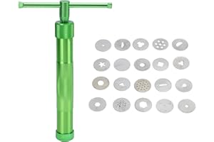 TOTITOM Sugar Paste Extruder, Stainless Steel Clay Extruder with 20 Tips, Cake Fondant Decorating Tool Set, Ceramics & Pottery Clay Extruders Mixers & Presses