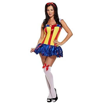 LADIES FEVER SNOW WHITE FAIRYTALE COSTUME DISNEY PRINCESS FANCY ...