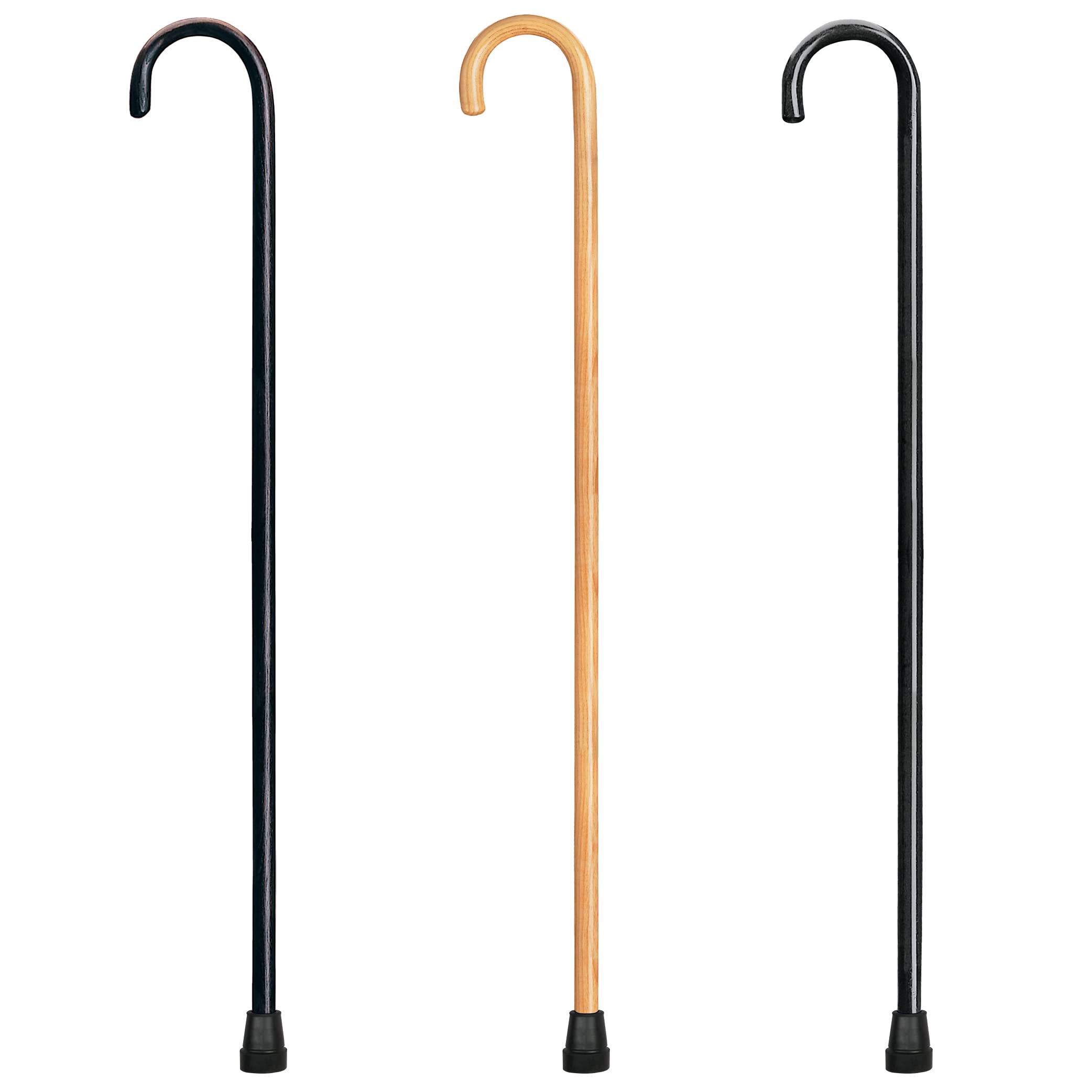 Carex Wooden Walking Cane, Round Handle Wood Cane with Natural Ash Finish and Rubber Tip, Traditional Style Walking Stick for Men and Women, 36 Inch Height, 7/8 Inch Diameter Natural Ash Finish