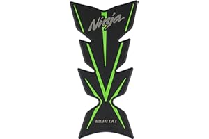 NIGHT CAT Compatible Ninja 400 Ninja 500 Motorcycle Fuel Tank Pad Kit Side Fuel Knee Guard Sticker Fuel Tank Protector(Fishbone Sticker-Green)