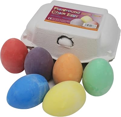 Bright Ideas PK06 7cm Egg Shaped Chalks Assorted 6 Colours BI7981