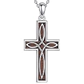 YAFEINI Religious Cross Pendant Necklace Sterling Silver Celtic Knot Cross Pendant Necklace Jewelry Gifts for Women Men