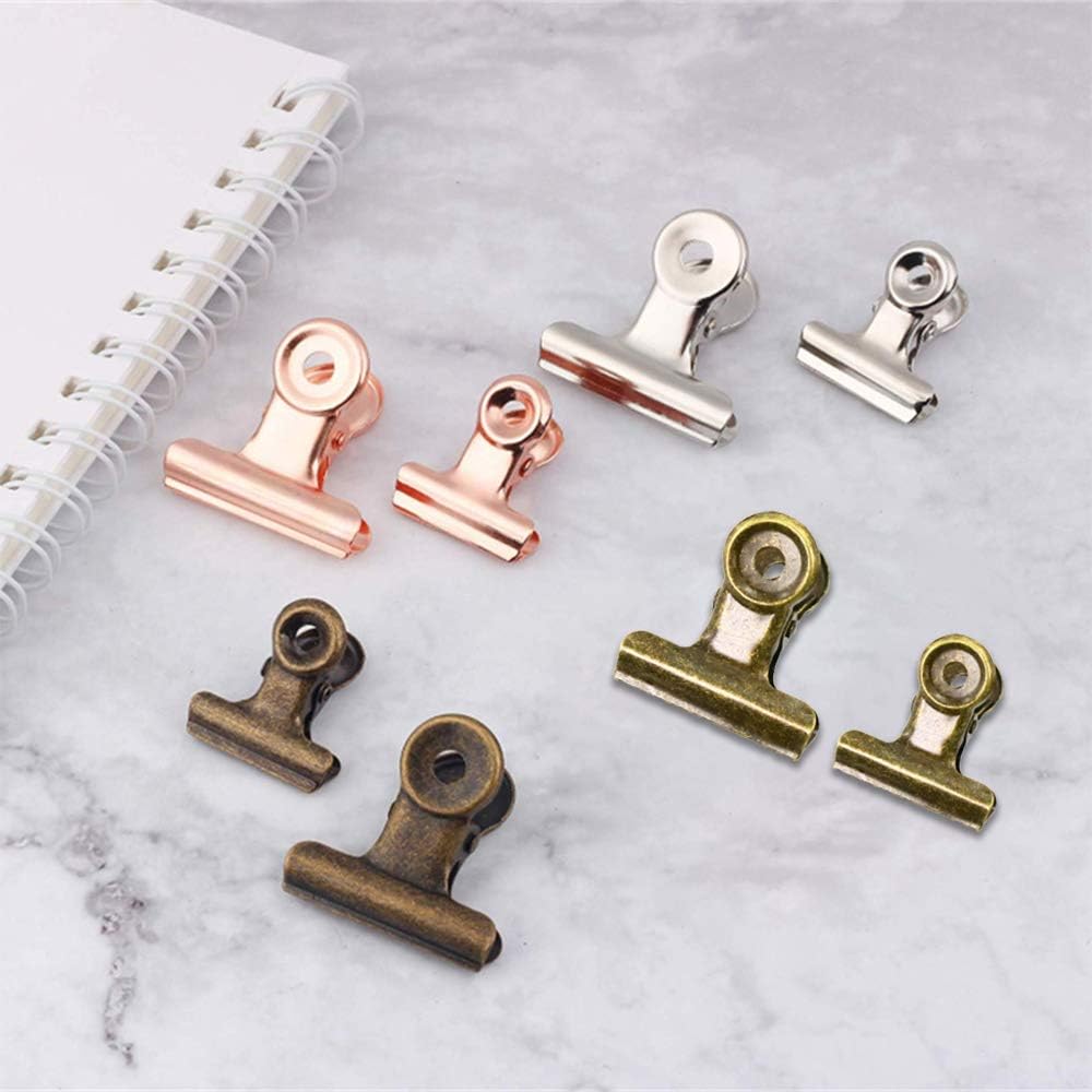 Bulldog Clips with Hole for Push-pin, Paper File Clips with Strong ...