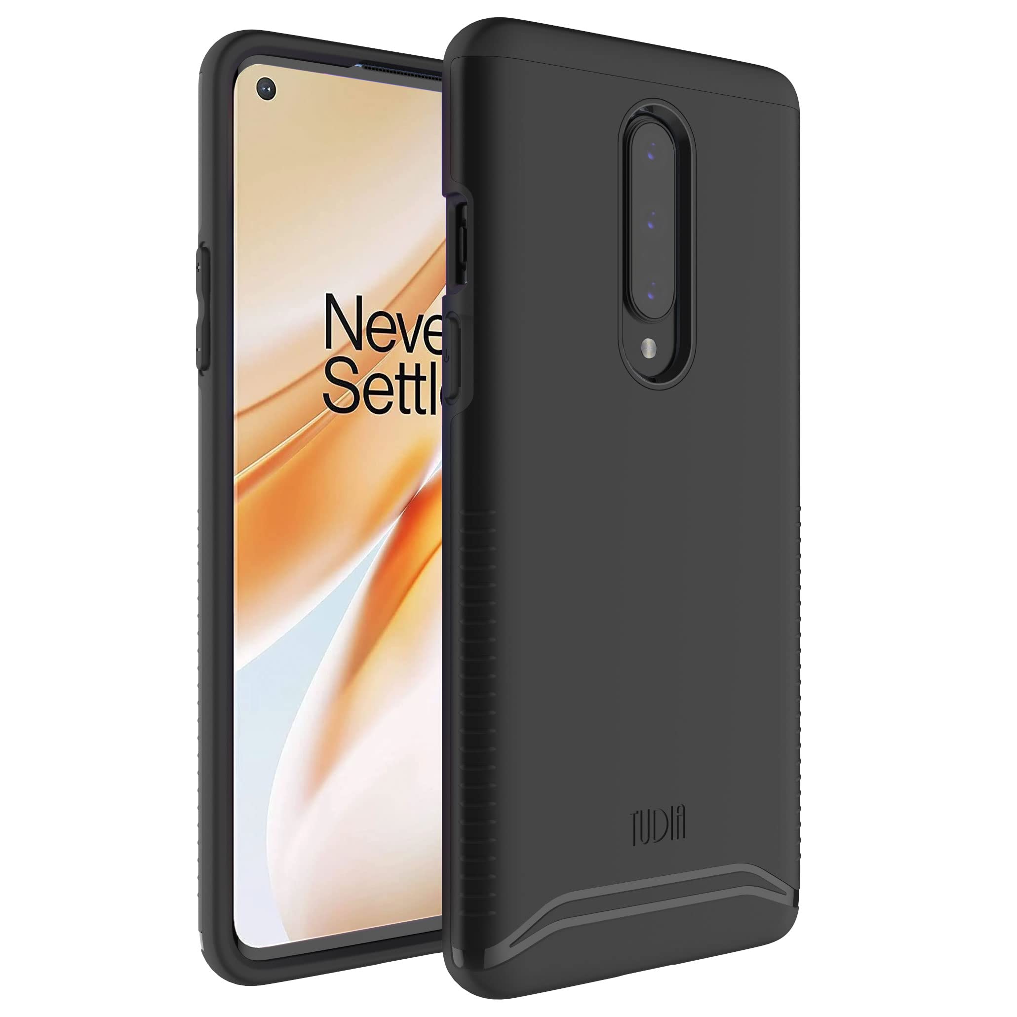 Photo 1 of TUDIA Merge [Military Grade] Compatible with OnePlus 8 Case 5G - Shockproof Slim Dual Layer Heavy Duty Protective Phone Cases [NOT Compatible with Verizon UW Version] - Matte Black