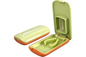 JohnBee Pill Cutter - Sharp & Durable Silicone Pill Splitter, Non-Slip Base, Portable Tablet Cutter for Daily Medication, Vitamins & Supplements. Designed for Swallowing Difficulties & Pets (Green)