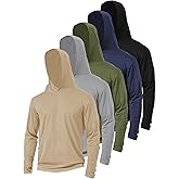 Suitswinew 5 Pack Sun Protection Hoodie for Men UV Long Sleeve Shirts Quick Dry Lightweight Work Athletic Rash Guards