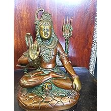 Seated Shiva Statue Brass Idol Religious Sculpture Indian Art Hinduism Gifts 7 Inch