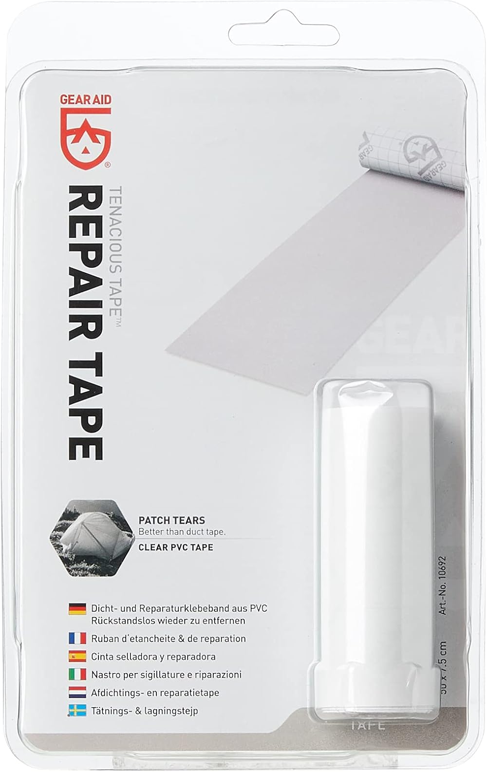 Gear Aid Tenacious Repair Tape 50x7.5cm Fabric Tent Mattress Patch Kit