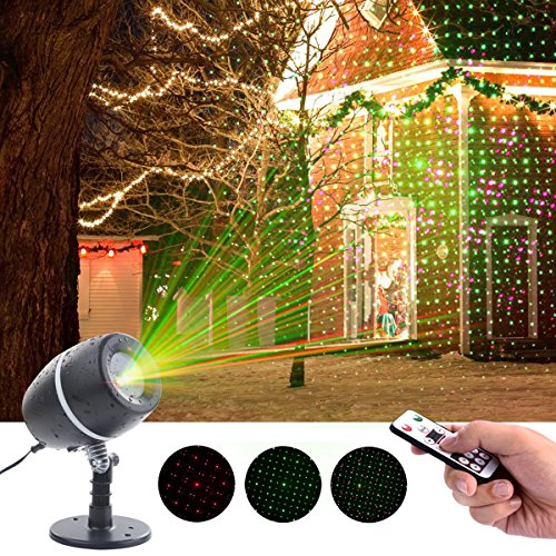 Christmas Laser Lights, YMing Indoor Outdoor Projector lights with Red and Green Galaxy Laser Light Fairy Star Light Shower Garden Spotlight For Xmas Holiday Party Landscape Decoration (Star Show)