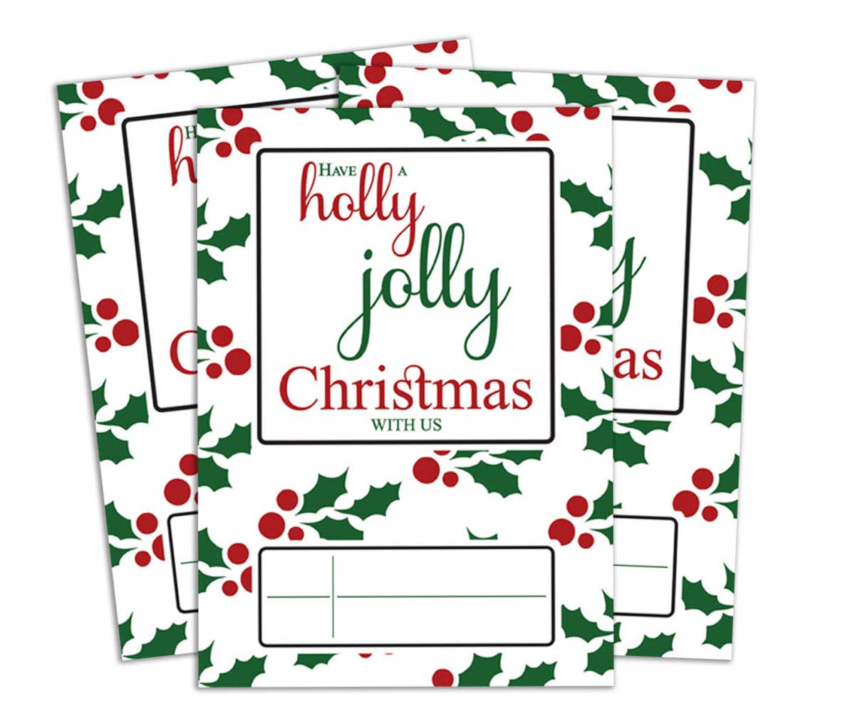 Darling Souvenir Multicolor Christmas Invitation Card Printable Fill or Write In Blank Invites Party Supplies Pack Of 28