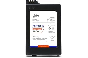 GOBAT PSP-S110 Battery,2500mAh High Capacity Battery for PSP 2000 (2001, 2002, 2003, 2004, 2005, 2006, 2007, 2008, 2010) PSP 