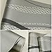QIHANG High-Grade Non-Woven Flocking Simple Curve Style Wallpaper Roll Black&Gray Color 1.73'W x 32.8'L