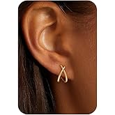 LLWOM Gold Huggie Earrings for Women-14k Gold/Silver/Rose/Black Plated Heart Hoop Earrings Hypoallergenic Lightweight Hoops Gifts