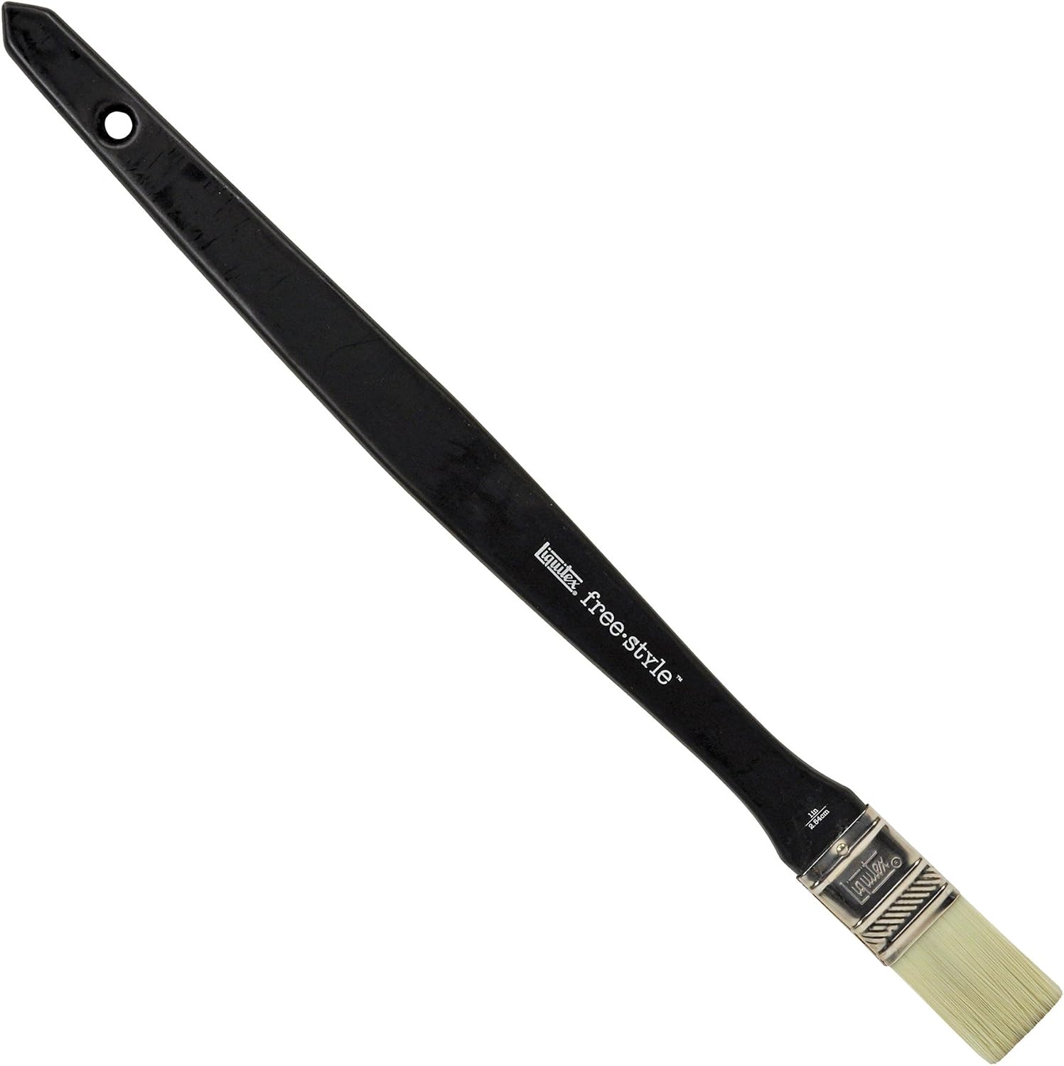 Liquitex Professional Freestyle Large Scale Brush, Broad Flat/Varnish 1-inch, Long Handle, Beige, Black, 1"