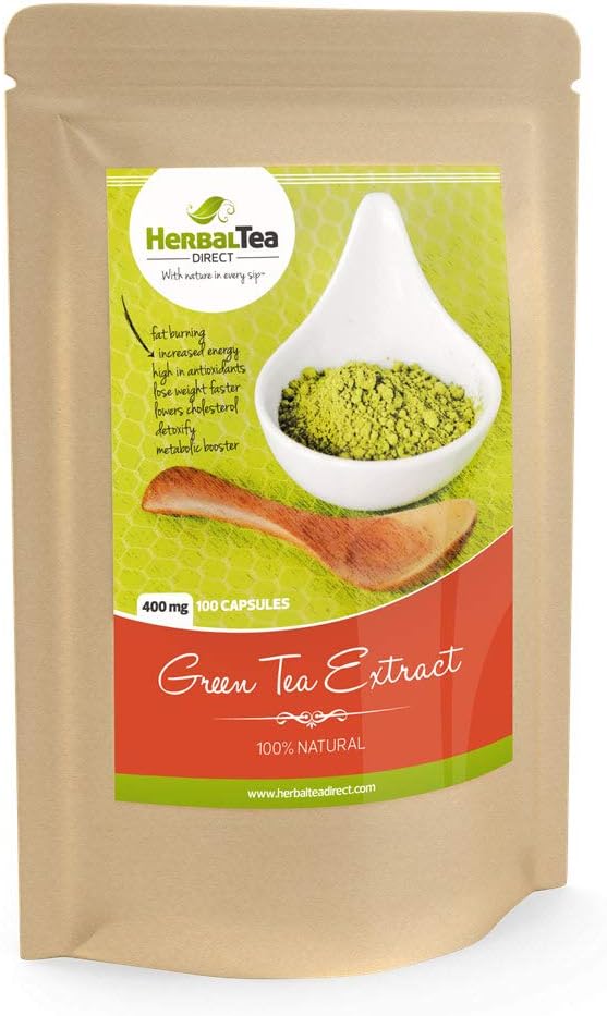 Green Tea Extract Capsules - ECGC - Free Weight Loss eBook - High Antioxidant - Decaffeinated Green Tea Supplements -100% Natural & Organic - 98% Polyphenols - 100 Green Tea Extract Tablets for Diet