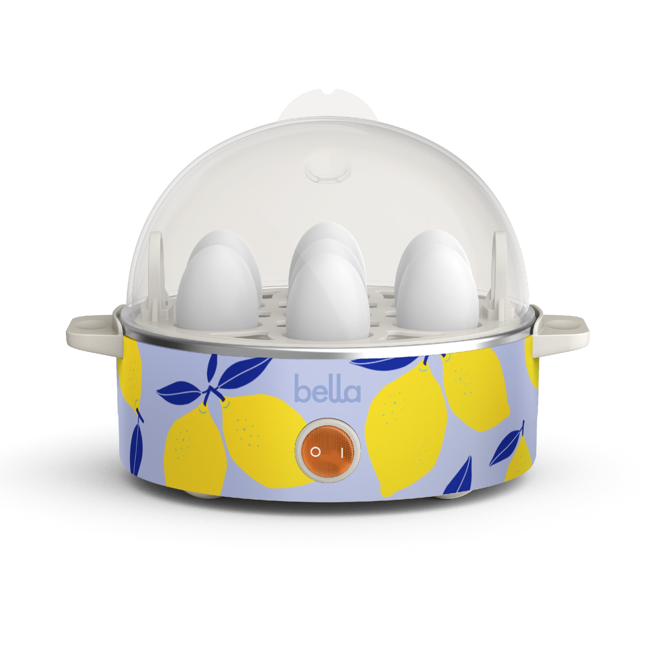 Photo 1 of bella Electric Egg Cooker, 7 Eggs Capacity Tray, Single Stack, for Poached, Scrambled, Hard, Medium & Soft Boiled Eggs, Omelets and Steamed Dumplings, Auto Shutoff, 360 Watt, Blue Lemon Drop
