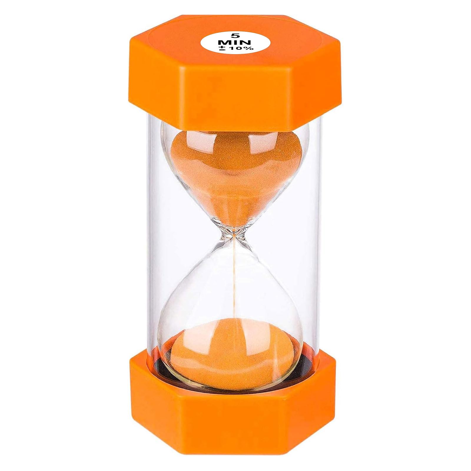 SuLiao Sand Timer 5 Minute Hourglass. Plastic Sand Watch 5 Min,Large Orange Sand Clock,Reloj De Arena 5 Minutos,Colorful Hour Glass Sandglass Timer for Kids,Games,Classroom,Kitchen,Decr