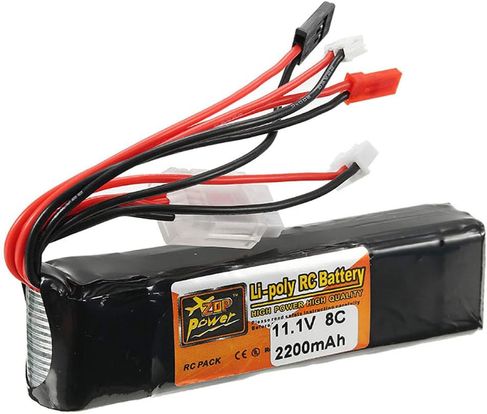 Sdoveb 3S 11.1V 2200mAh 8C Battery with JST Plug for RC Car Airplane Helicopter Part (Black)