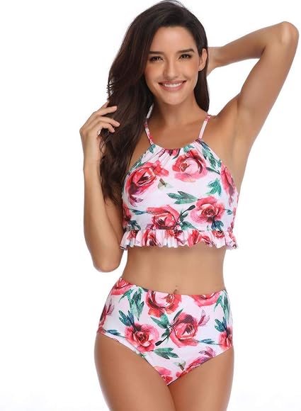 high waisted swimsuits for moms