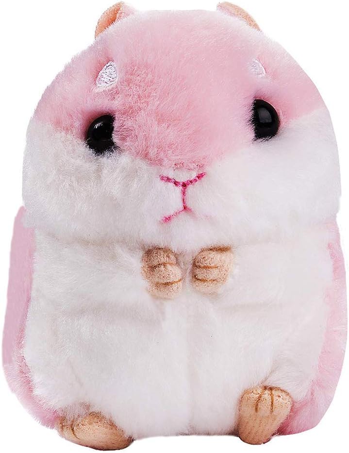 Hamster Keychain Plush Stuffed Animal Keychain Key Ring Keyrings Plush Toy Purse Handbag Bag Pendant(Pink)