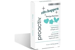Proactiv Zits Happen Design Acne Patches, Hydrocolloid Spot Treatment with Salicylic Acid, Heart, Flower & Butterfly Shapes, 