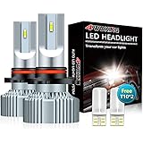 4WDKING 9005 LED Headlight Bulbs - Fanless Super Bright High Beam Fog Light 60W 8000LM 6500K Cool White Low Beam HB3 Conversi