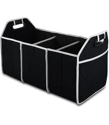 Simple Deluxe Car Trunk Organizer - 2 Compartment Collapsible Storage Box, Waterproof 600D Oxford