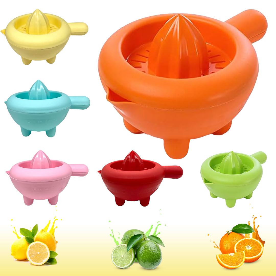 ECO Manual Citrus Juicer (375ml Capacity) | Handheld Lemon Squeezer with Built-in Measuring Cup | Orange & Lime Press | BPA-Free Plastic Squeezer | Plastic Fruit Press| Easy to Use & Portable (Orange)