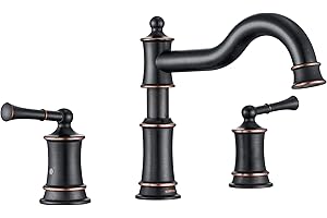 WINKEAR Roman Bathtub Faucet Deck Mount Tub Faucet for Bathroom Widespread Elegant Classic Spout with 3 Holes 2 Handle Valve Cartridge Included, ORB