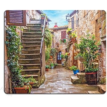 Pingpi Gaming Mouse Pad Custom,Italy Tuscan Personalized Design Non-Slip Rubber Mouse pad