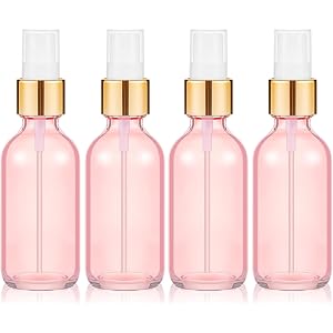 NYVEER 4 Pack Glass Spray Bottles 4oz,Small Empty Glass Spray Bottle Fine Mist Spray Refillable Containers,Mini Travel Spray