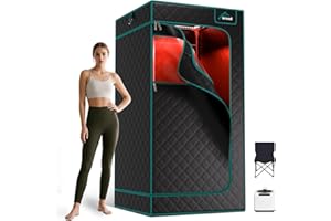 TOREAD Red Light Infrared Sauna with Red Light Therapy for Home,Portable Red Light Steam Sauna with 3L 1200W Steamer, Adjustable Temperature, Timer Setting, Remote Control, 35.4 * 35.4 * 70.9"