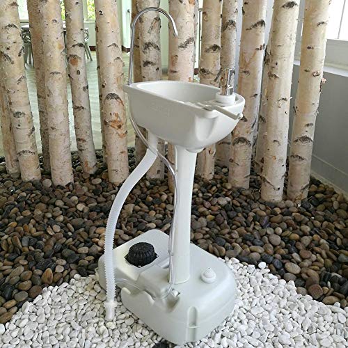 Dalilylime Outdoor Removable Wash Basin Sink with Faucet Portable Toilet Flush Wastewater Recycled Perfect for Outdoor Events, Gatherings, Worksite Camping