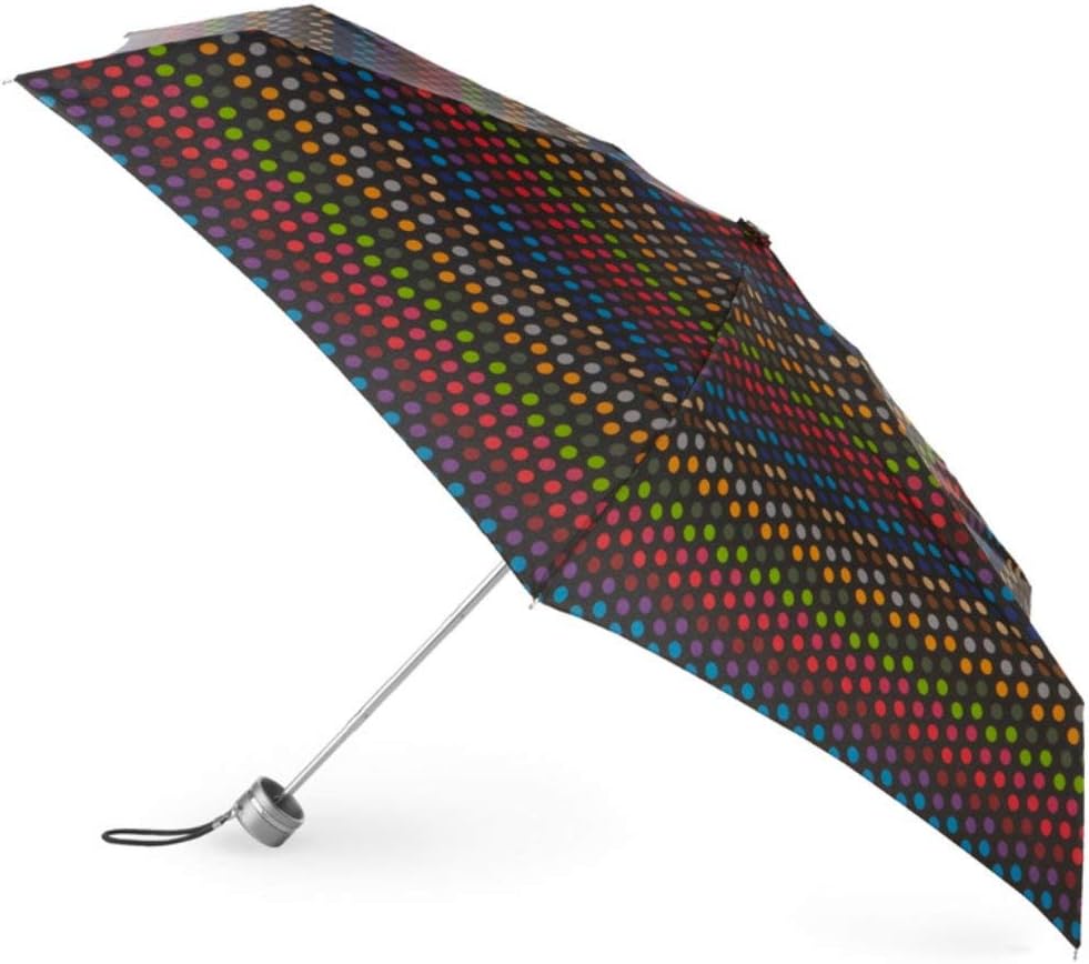 totes Ladies Signature Micro Manual Compact Umbrella (Black