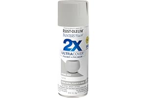 Rust-Oleum 334086 Painter's Touch 2X Ultra Cover Spray Paint, 12 oz, Satin Stone Gray
