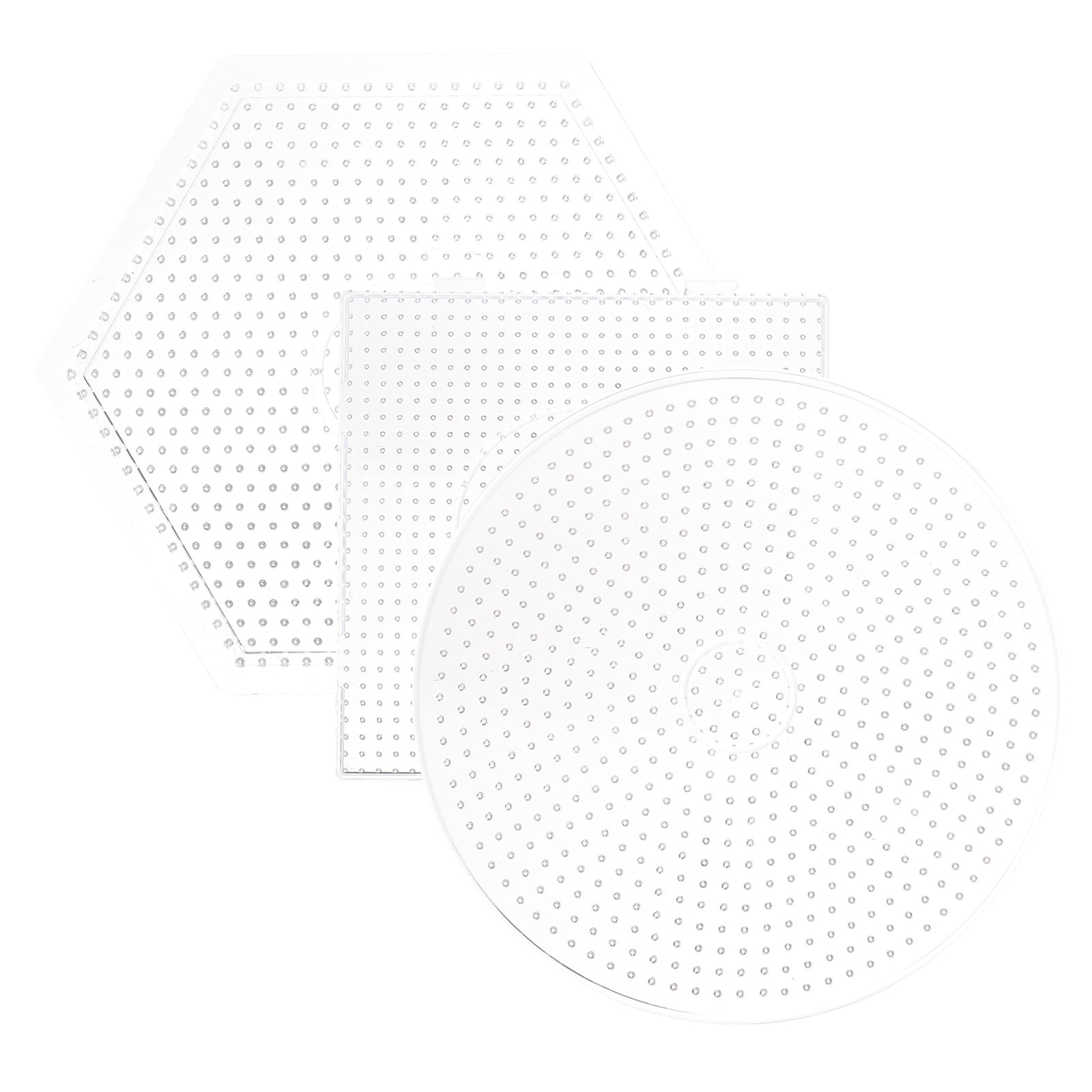 HEALLILY Fuse Beads Boards 3Pcs 5Mm Clear Plastic Pegboards for Kids Craft Beads DIY Creativity and Hand-Eye Coordination