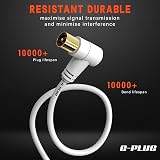 G-PLUG 5m TV Aerial Cable 90° Plug Coaxial Gold Plated Adapter Extender view 6