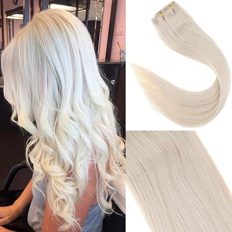 Sunny Human Hair Extensions Clip In Blonde Full Head Thick Clip In